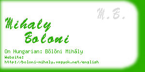 mihaly boloni business card