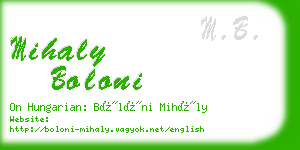 mihaly boloni business card